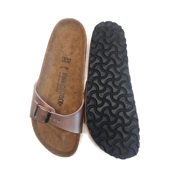 Birkenstock Madrid Birko Flor Sandals Womens Size 7 Metallic Copper EU 38 Narrow - Picture 8 of 9